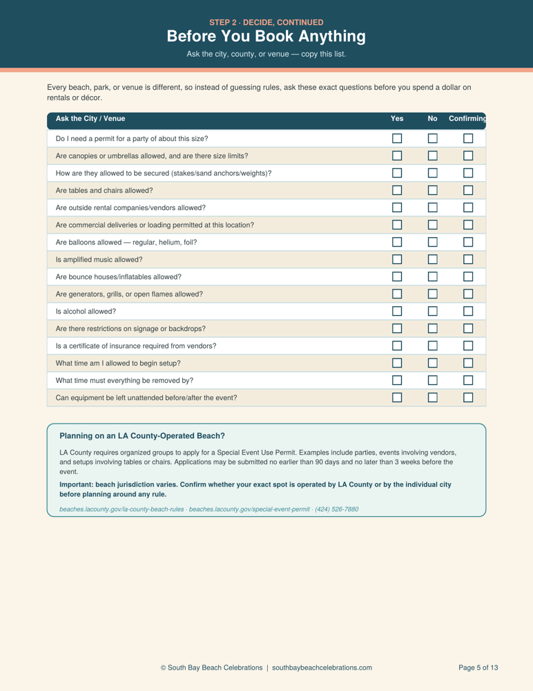 Ask-the-city checklist page